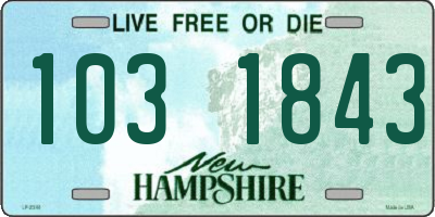 NH license plate 1031843