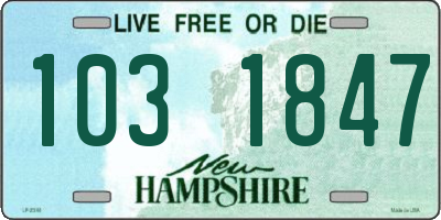 NH license plate 1031847