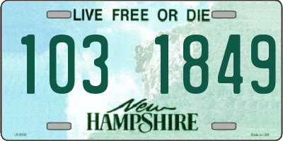 NH license plate 1031849