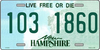 NH license plate 1031860