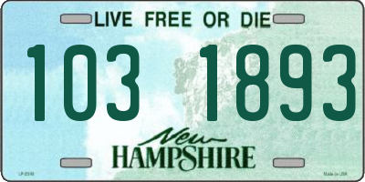 NH license plate 1031893