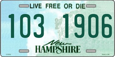NH license plate 1031906