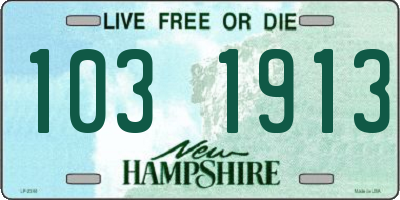 NH license plate 1031913