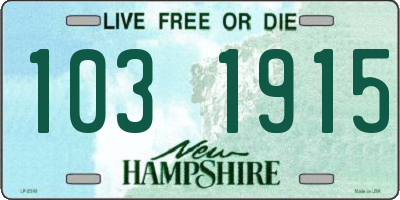 NH license plate 1031915