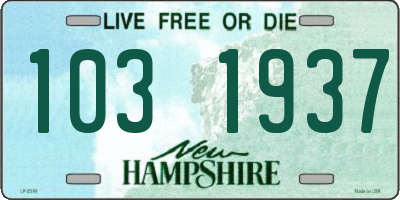 NH license plate 1031937