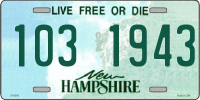 NH license plate 1031943