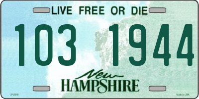 NH license plate 1031944