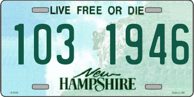 NH license plate 1031946