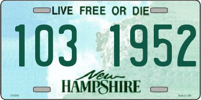 NH license plate 1031952