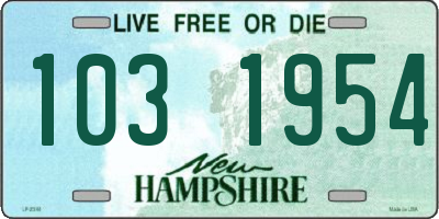 NH license plate 1031954