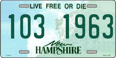 NH license plate 1031963