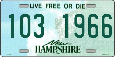 NH license plate 1031966