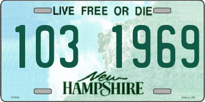 NH license plate 1031969