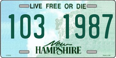 NH license plate 1031987