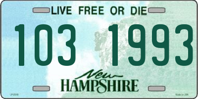 NH license plate 1031993