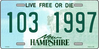 NH license plate 1031997