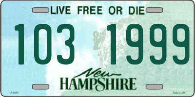 NH license plate 1031999