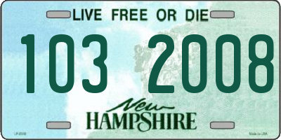 NH license plate 1032008