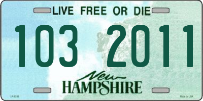 NH license plate 1032011