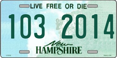 NH license plate 1032014