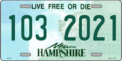NH license plate 1032021