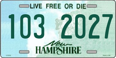 NH license plate 1032027