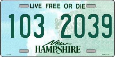 NH license plate 1032039
