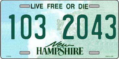 NH license plate 1032043