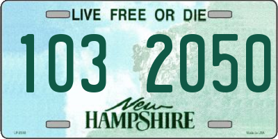 NH license plate 1032050