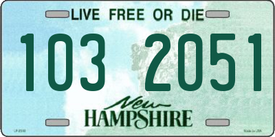 NH license plate 1032051
