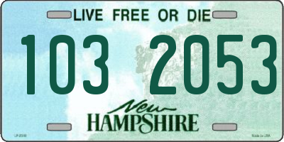 NH license plate 1032053