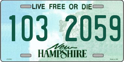 NH license plate 1032059
