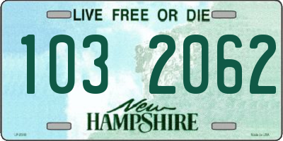 NH license plate 1032062