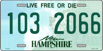NH license plate 1032066