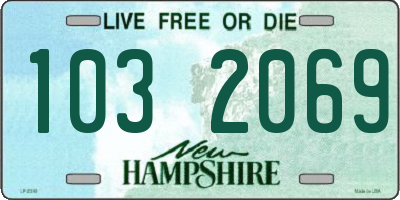 NH license plate 1032069