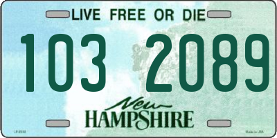 NH license plate 1032089