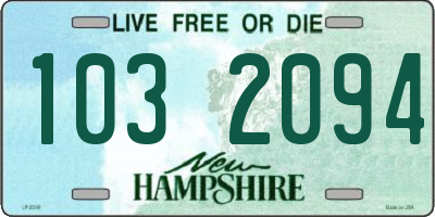 NH license plate 1032094