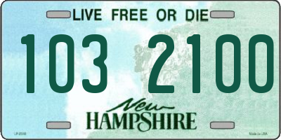 NH license plate 1032100