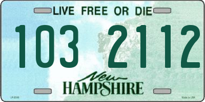 NH license plate 1032112