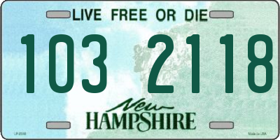 NH license plate 1032118