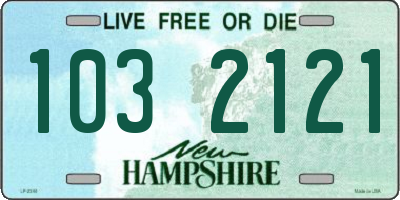 NH license plate 1032121