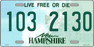 NH license plate 1032130