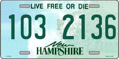 NH license plate 1032136