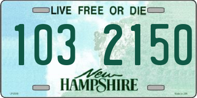 NH license plate 1032150