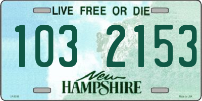 NH license plate 1032153