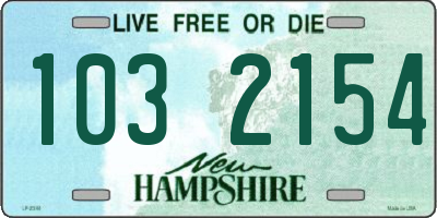 NH license plate 1032154