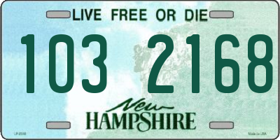 NH license plate 1032168