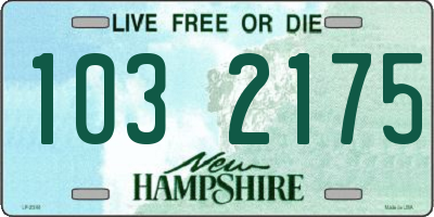 NH license plate 1032175