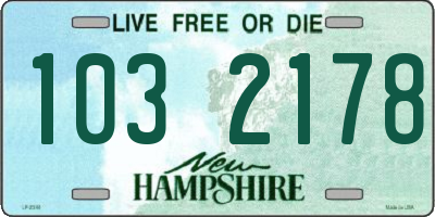 NH license plate 1032178