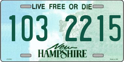 NH license plate 1032215